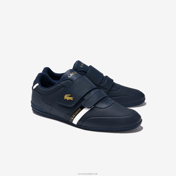 Lacoste misano riem leer en synthetische sneakers 0828H1879 marine nb0 Heren