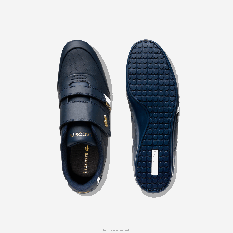 Lacoste misano riem leer en synthetische sneakers 0828H1879 marine nb0 Heren