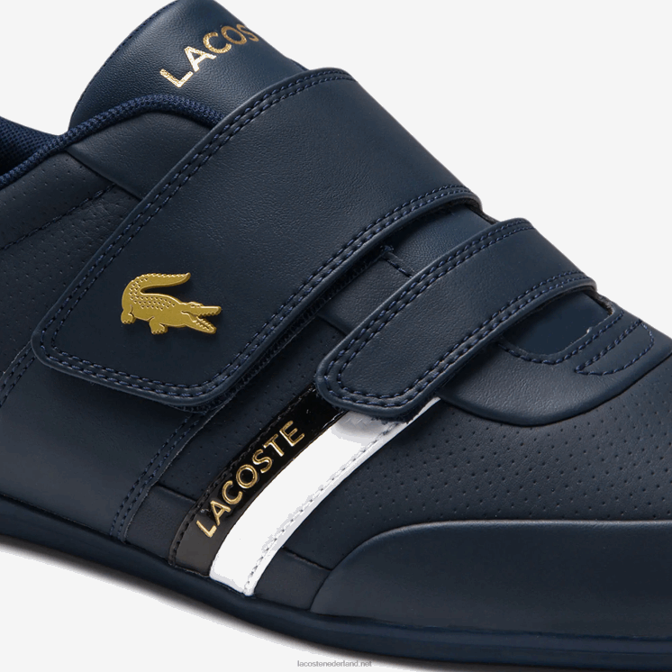 Lacoste misano riem leer en synthetische sneakers 0828H1879 marine nb0 Heren
