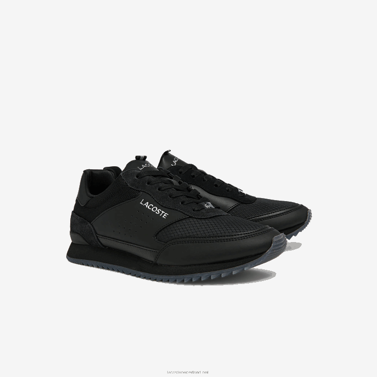Lacoste partner luxe stoffen sneakers 0828H1706 zwart 02u Heren