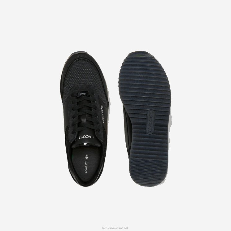 Lacoste partner luxe stoffen sneakers 0828H1706 zwart 02u Heren