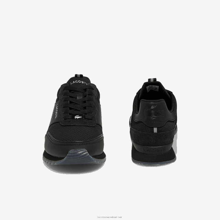 Lacoste partner luxe stoffen sneakers 0828H1706 zwart 02u Heren