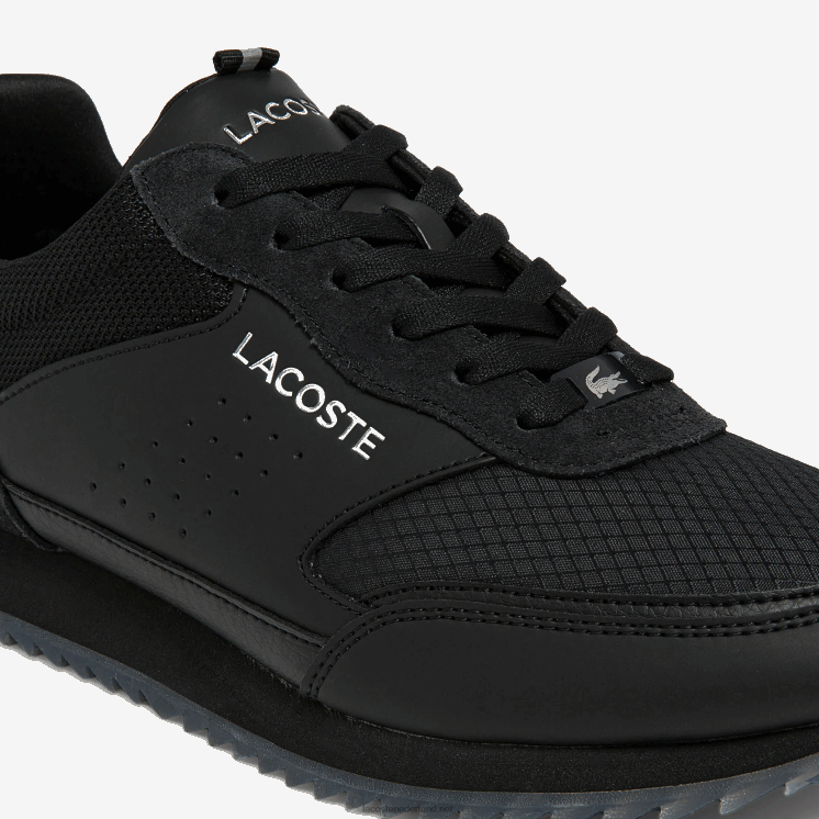 Lacoste partner luxe stoffen sneakers 0828H1706 zwart 02u Heren