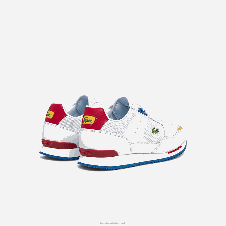 Lacoste partner piste sneakers van textiel en leer 0828H1888 wit/blauw 080 Heren