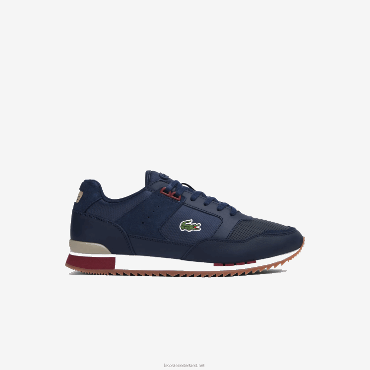 Lacoste partner sneakers van textiel en leer 0828H1712 marine kauwgom gu1 Heren
