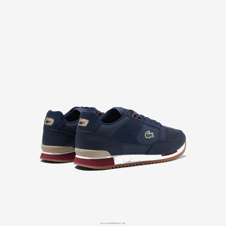 Lacoste partner sneakers van textiel en leer 0828H1712 marine kauwgom gu1 Heren