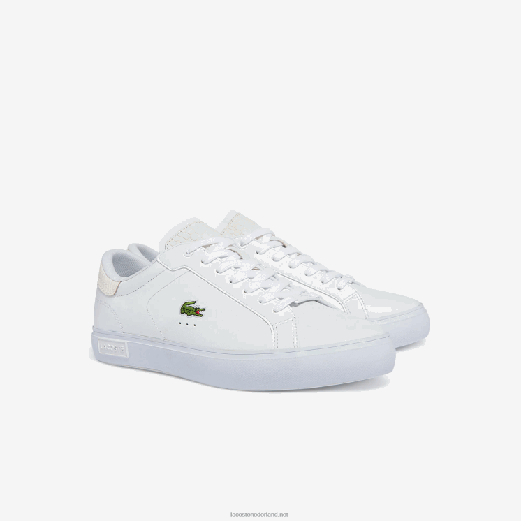 Lacoste powercourt gepolijste leren sneakers 0828H1845 wit 21g Heren