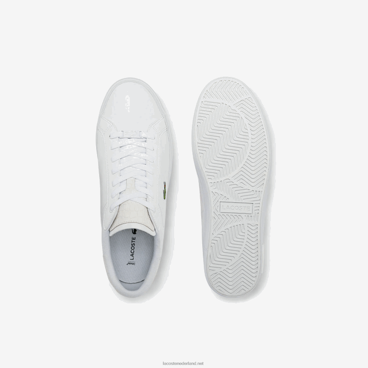 Lacoste powercourt gepolijste leren sneakers 0828H1845 wit 21g Heren