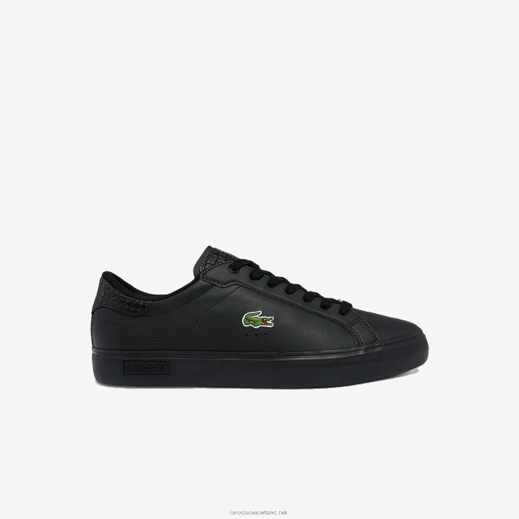 Lacoste powercourt gepolijste leren sneakers 0828H1846 zwart 02u Heren