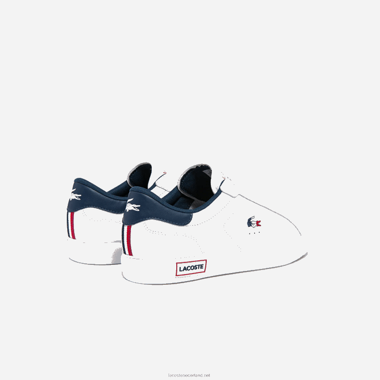 Lacoste powercourt leren driekleurige sneakers 0828H1858 wit/marine & rood 407 Heren