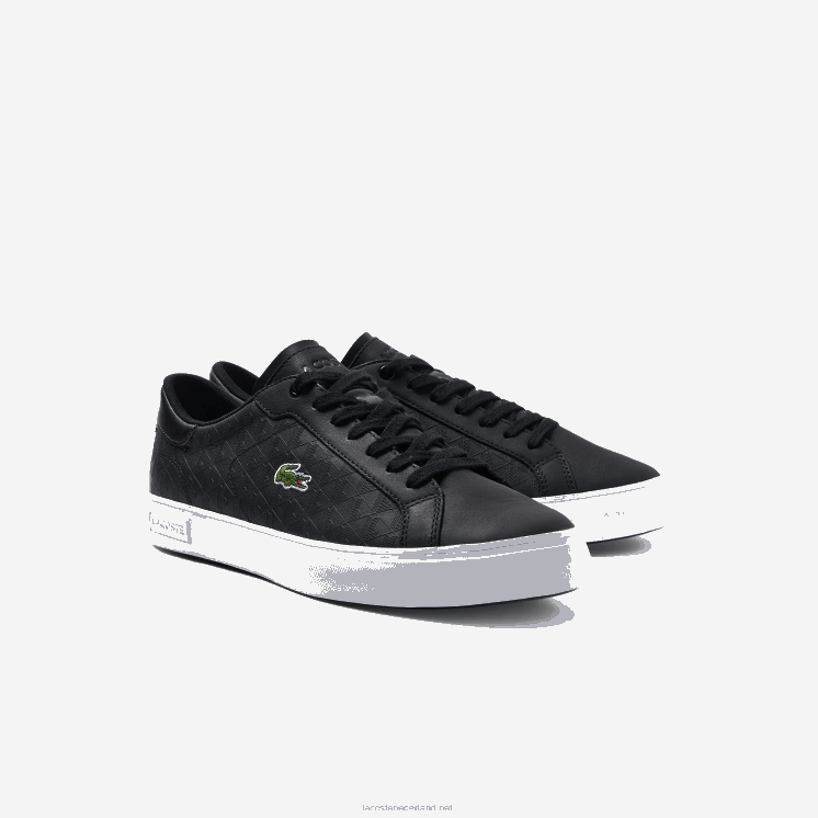 Lacoste powercourt leren sneakers 0828H1702 zwart-wit 312 Heren