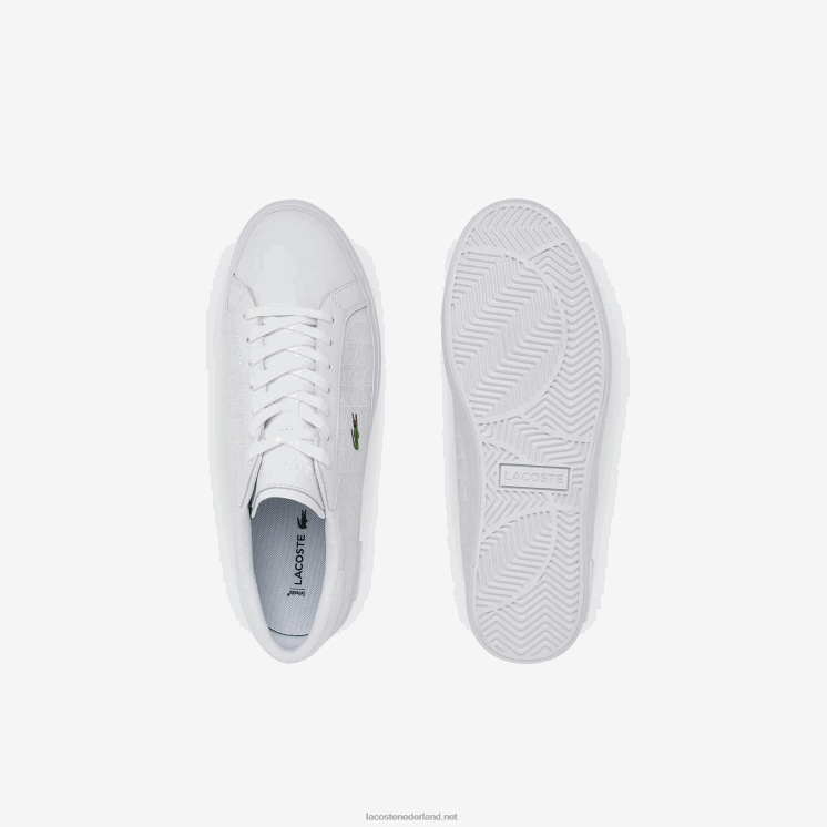 Lacoste powercourt leren sneakers 0828H1703 wit 21g Heren