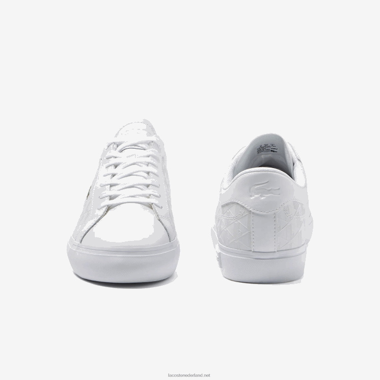 Lacoste powercourt leren sneakers 0828H1703 wit 21g Heren