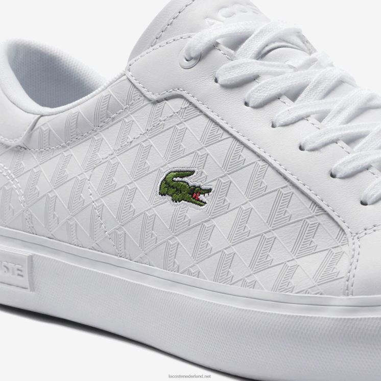 Lacoste powercourt leren sneakers 0828H1703 wit 21g Heren