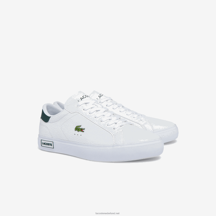 Lacoste powercourt leren sneakers 0828H1806 wit & donkergroen 1r5 Heren