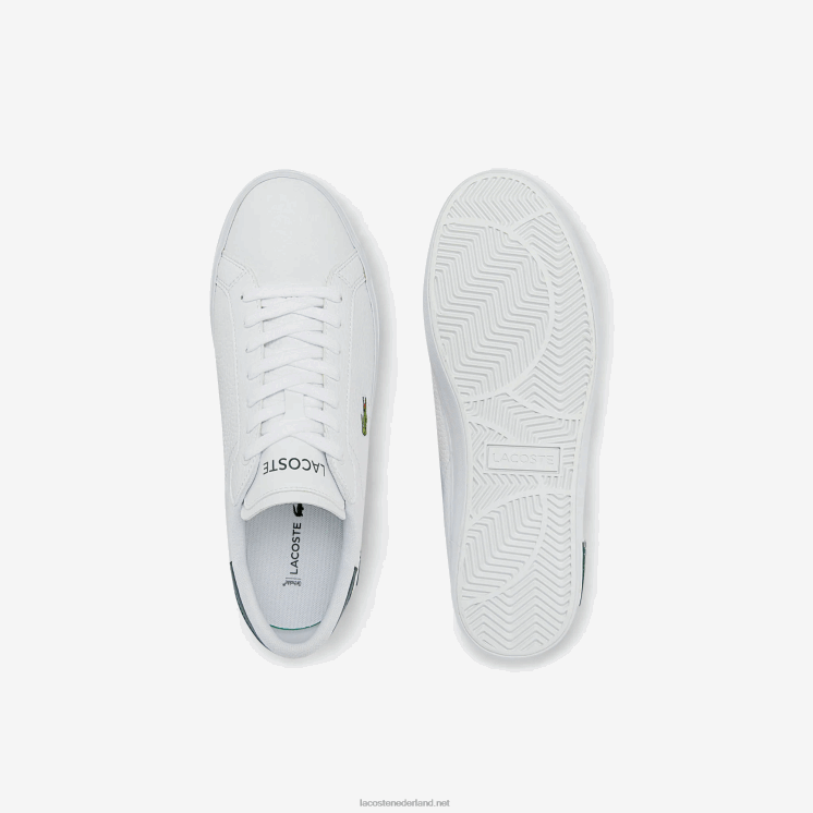 Lacoste powercourt leren sneakers 0828H1806 wit & donkergroen 1r5 Heren
