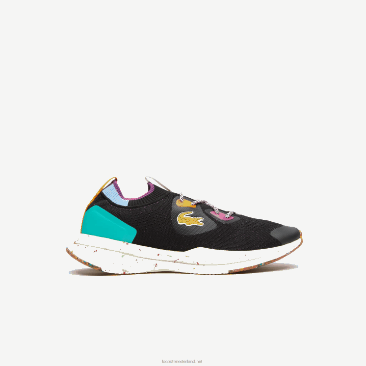 Lacoste run spin eco textiel sneakers 0828H1901 zwart turkoois 1s3 Heren