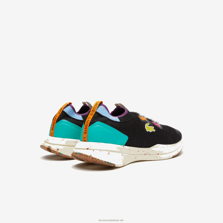 Lacoste run spin eco textiel sneakers 0828H1901 zwart turkoois 1s3 Heren