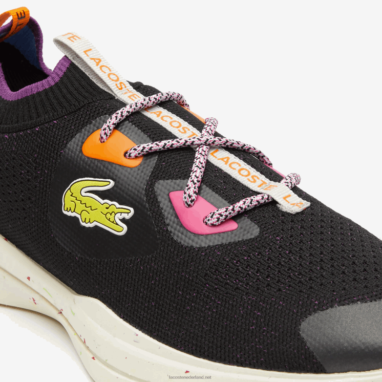 Lacoste run spin eco textiel sneakers 0828H1901 zwart turkoois 1s3 Heren