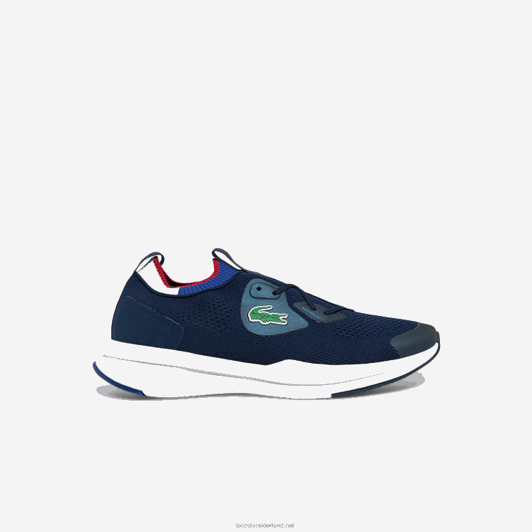 Lacoste run spin gebreide stoffen sneakers 0828H1862 marine & wit 092 Heren