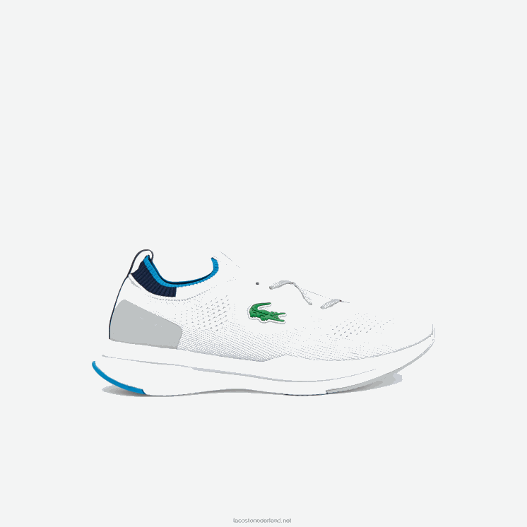 Lacoste run spin gebreide stoffen sneakers 0828H1863 wit/blauw 080 Heren
