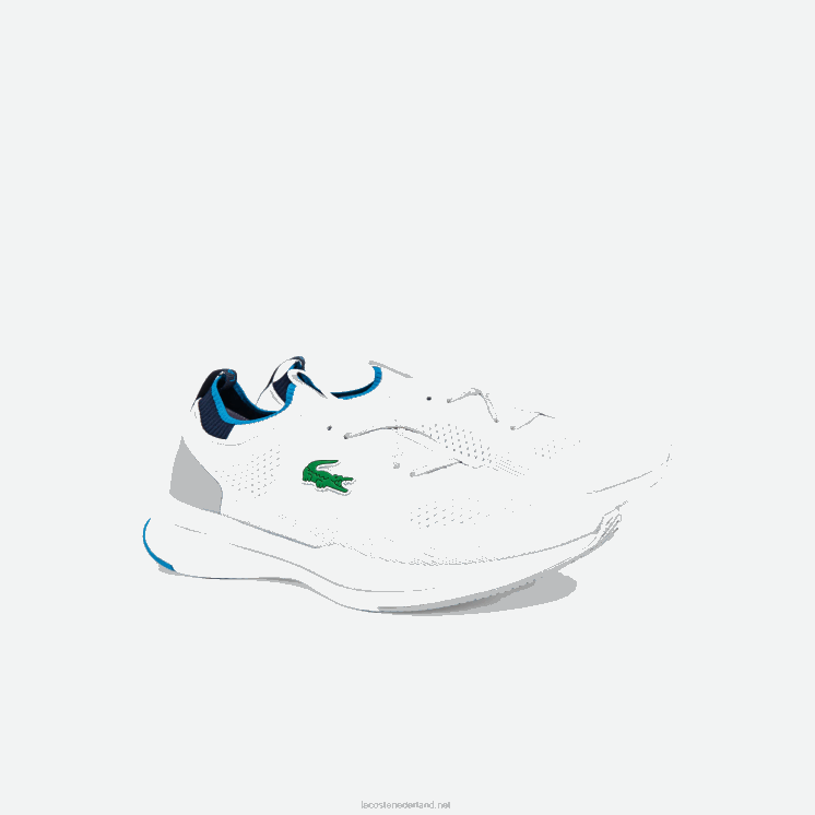 Lacoste run spin gebreide stoffen sneakers 0828H1863 wit/blauw 080 Heren