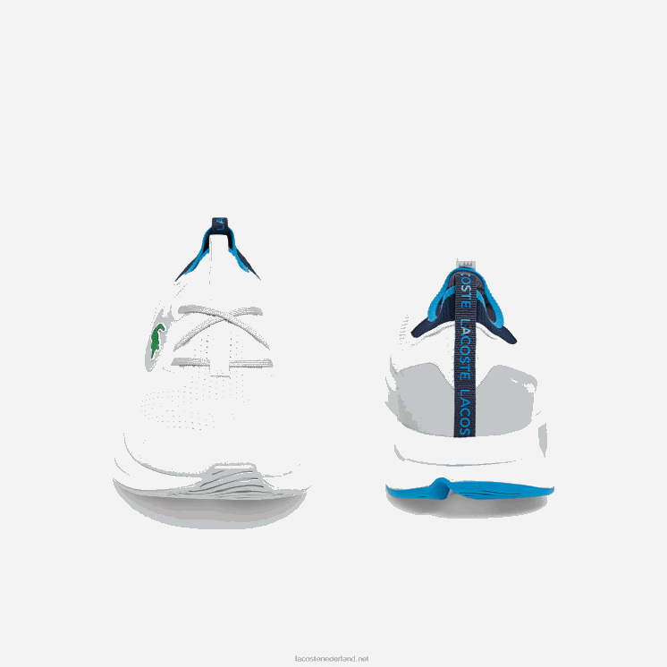 Lacoste run spin gebreide stoffen sneakers 0828H1863 wit/blauw 080 Heren