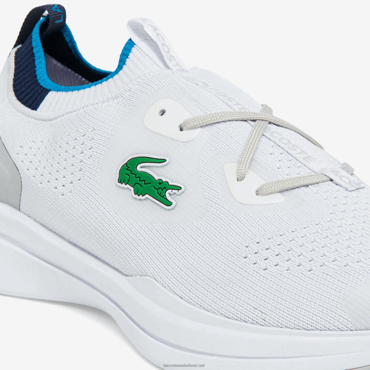 Lacoste run spin gebreide stoffen sneakers 0828H1863 wit/blauw 080 Heren