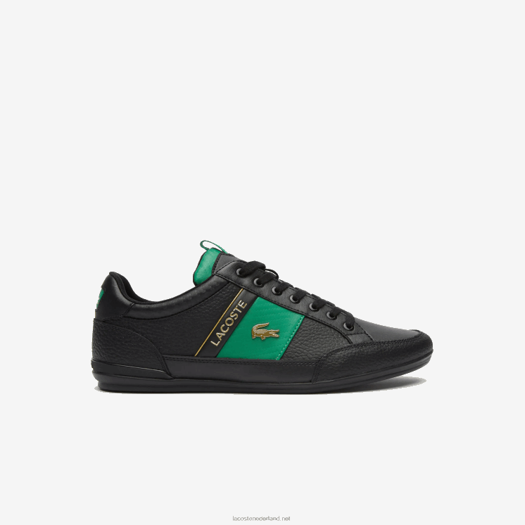 Lacoste sneakers van chaymon leer en koolstofvezel 0828H1770 zwart & groen 1b4 Heren