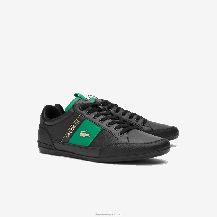 Lacoste sneakers van chaymon leer en koolstofvezel 0828H1770 zwart & groen 1b4 Heren