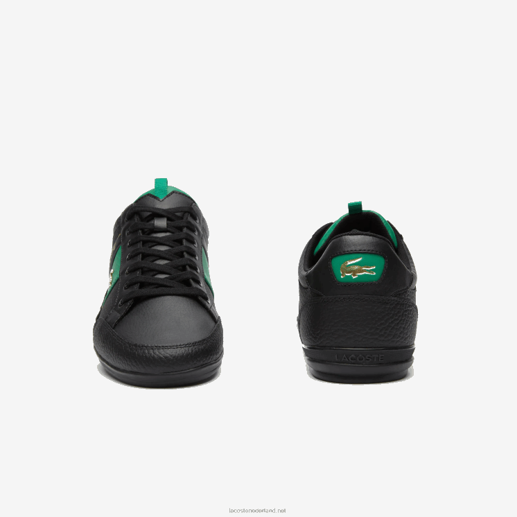 Lacoste sneakers van chaymon leer en koolstofvezel 0828H1770 zwart & groen 1b4 Heren