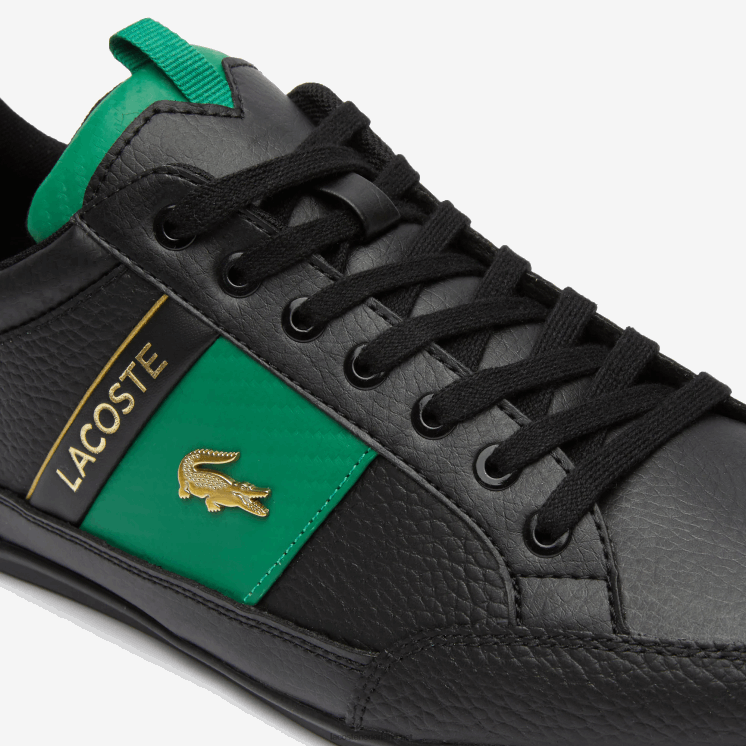 Lacoste sneakers van chaymon leer en koolstofvezel 0828H1770 zwart & groen 1b4 Heren
