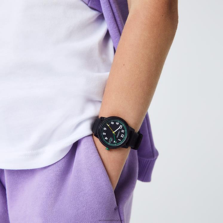 Lacoste Horloge met zwarte siliconen band 12.12 0828H3112 zwart 000 kinderen