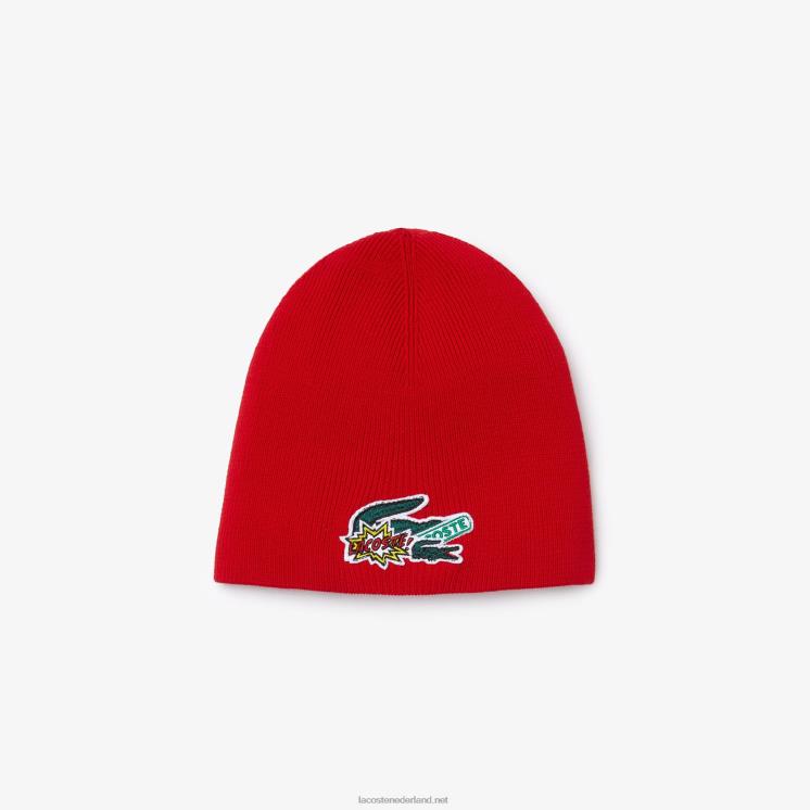 Lacoste Muts met komisch effect badge 0828H3277 rood 240 kinderen