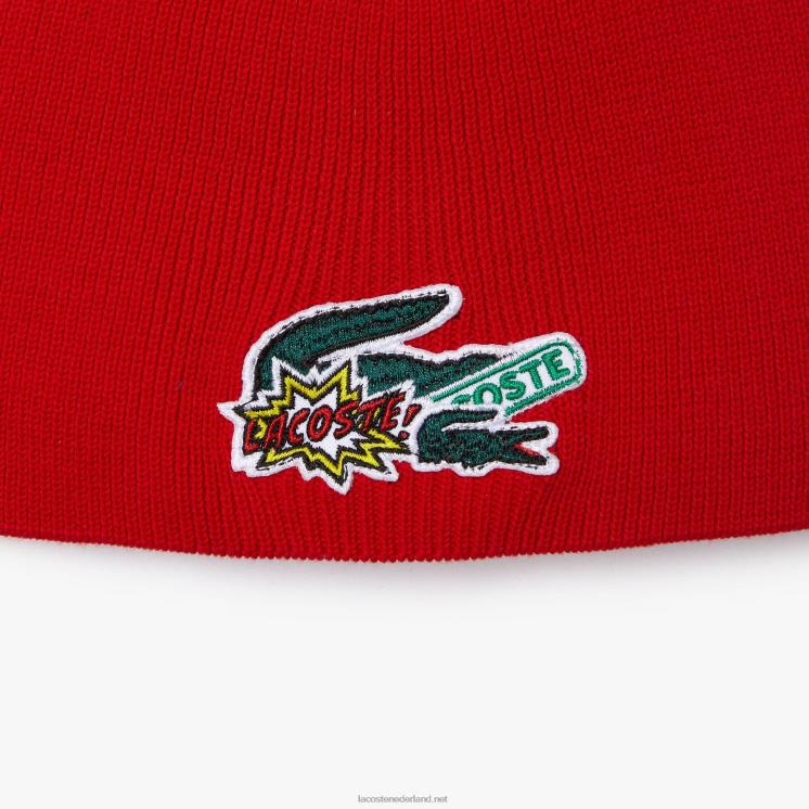 Lacoste Muts met komisch effect badge 0828H3277 rood 240 kinderen