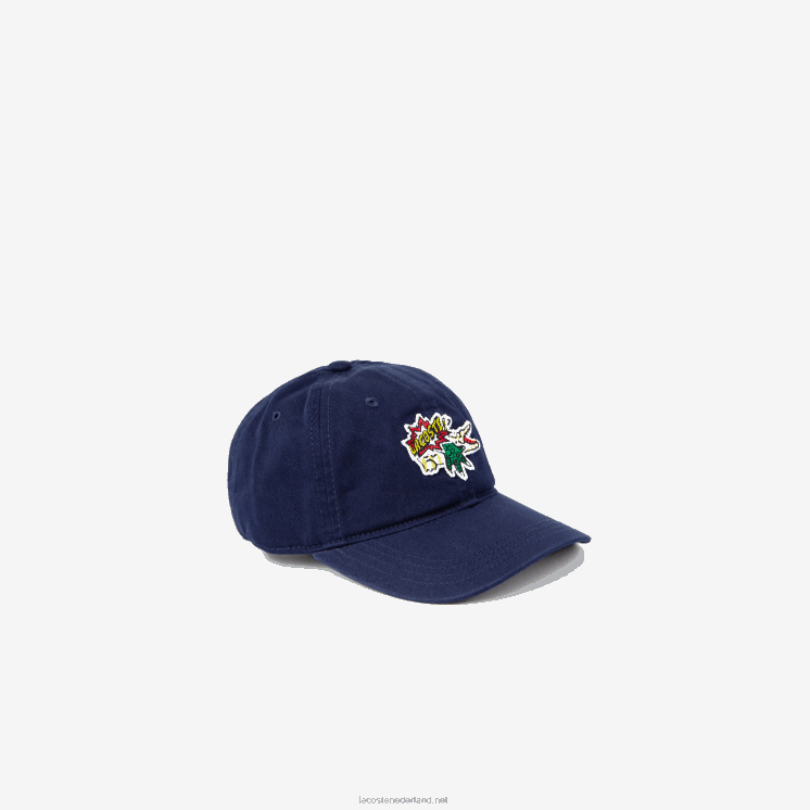 Lacoste badgedop met komisch effect 0828H3272 marineblauw 166 kinderen