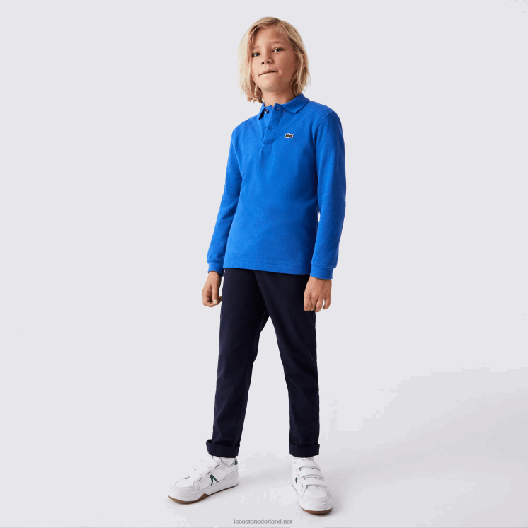 Lacoste Petit piqué polo met normale pasvorm 0828H2943 blauw k1q kinderen