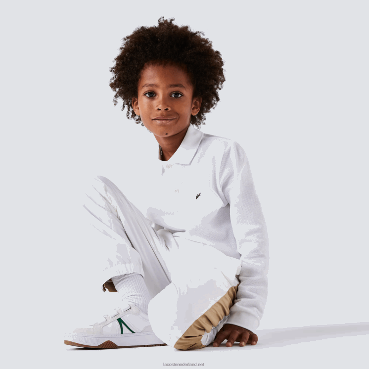 Lacoste Petit piqué polo met normale pasvorm 0828H2944 wit 001 kinderen