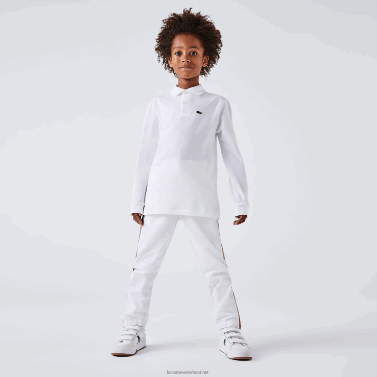 Lacoste Petit piqué polo met normale pasvorm 0828H2944 wit 001 kinderen