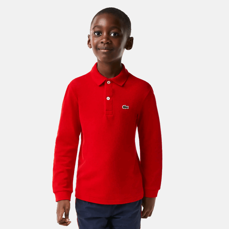 Lacoste Petit piqué polo met normale pasvorm 0828H2952 rood 240 kinderen