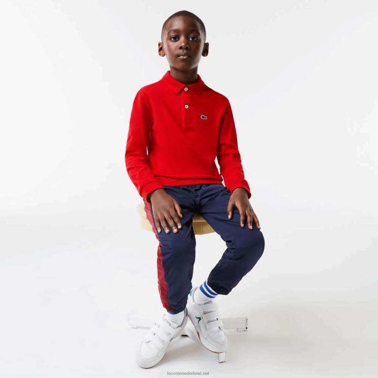 Lacoste Petit piqué polo met normale pasvorm 0828H2952 rood 240 kinderen