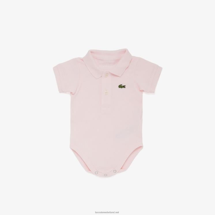 Lacoste boxset van biologisch katoen piqué onesie voor baby's 0828H2987 lichtroze t03 kinderen