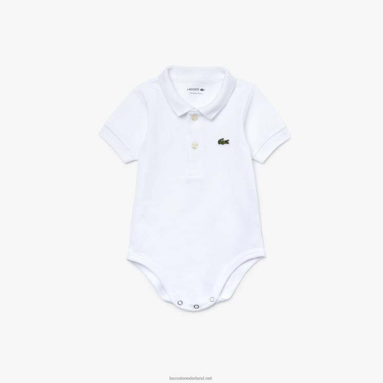 Lacoste boxset van biologisch katoen piqué onesie voor baby's 0828H2988 wit 001 kinderen