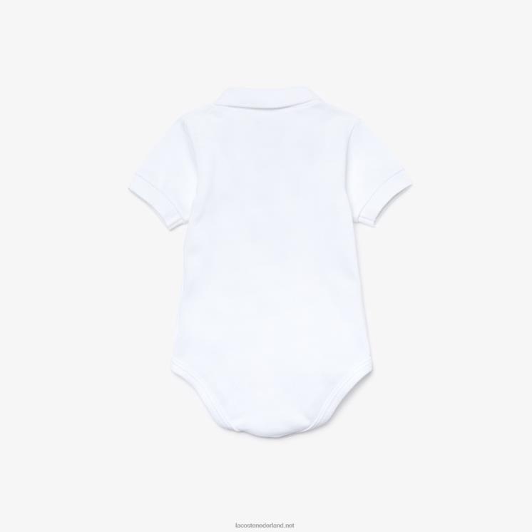 Lacoste boxset van biologisch katoen piqué onesie voor baby's 0828H2988 wit 001 kinderen