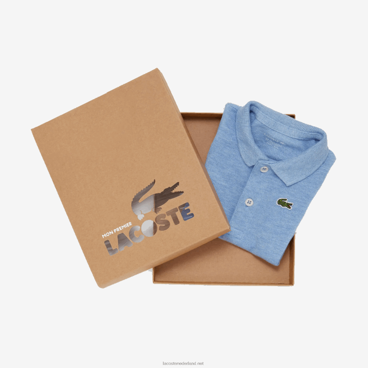 Lacoste boxset van biologisch katoen piqué onesie voor baby's 0828H2989 blauwe voeten kinderen