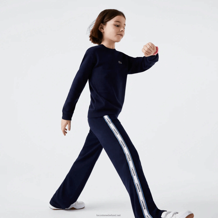 Lacoste sweater van katoenfleece 0828H2973 marineblauw 166 kinderen