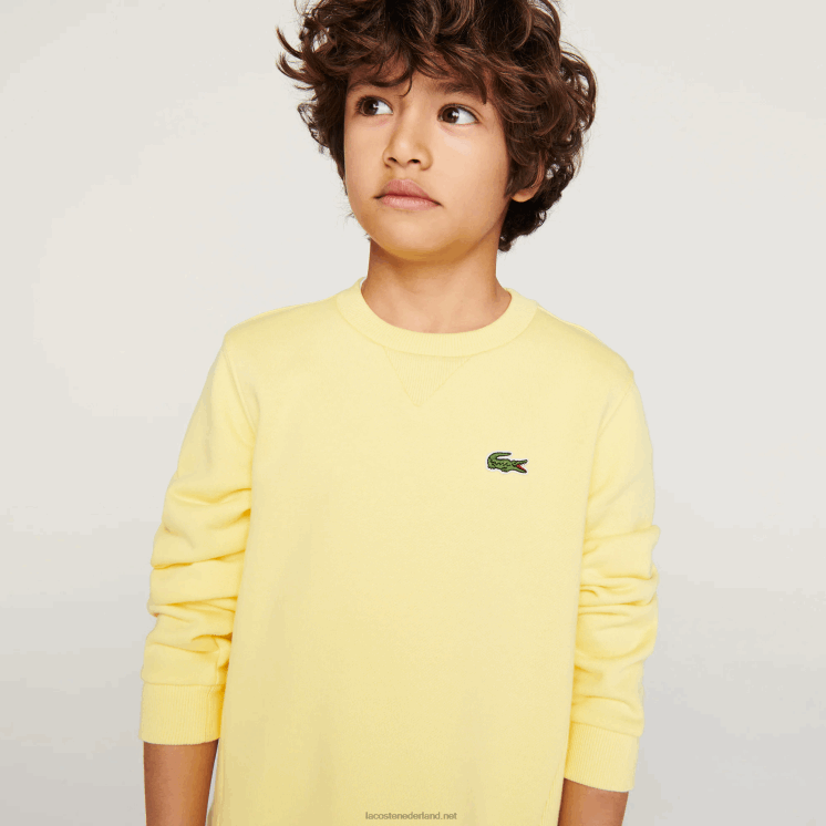 Lacoste sweater van katoenfleece 0828H2975 geel 107 kinderen