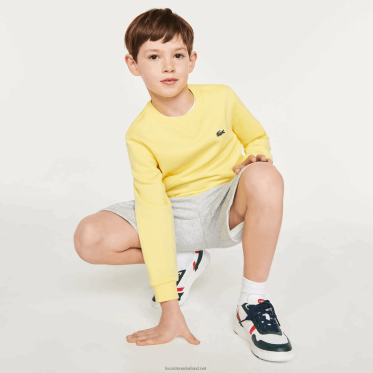 Lacoste sweater van katoenfleece 0828H2975 geel 107 kinderen