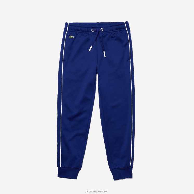 Lacoste Heritage fleece joggingbroek 0828H3228 blauw wit emj jongens