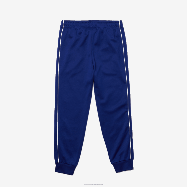 Lacoste Heritage fleece joggingbroek 0828H3228 blauw wit emj jongens